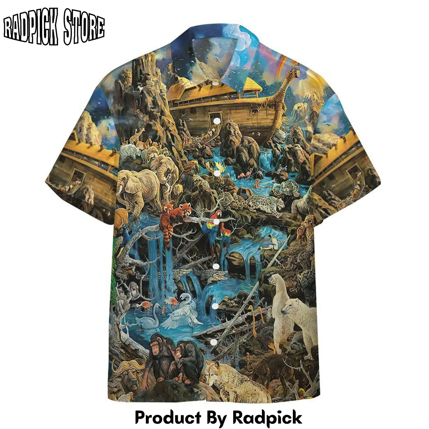 Radpick 3d noah animals hawaii shirt rp292502